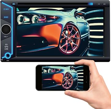 SoundXtreme W6528ML 200 Watts Double Din 2DIN Car Stereo Receiver HD Touchscreen with DVD/CD/MP3/FM/USB/SD, Compatible with Bluetooth and Mirror Link for Android & iPhone