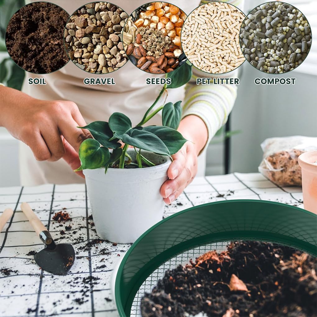 Tamiz de Tierra Duradero para Compost, tamiz de Compost para jardín, versátil Metal