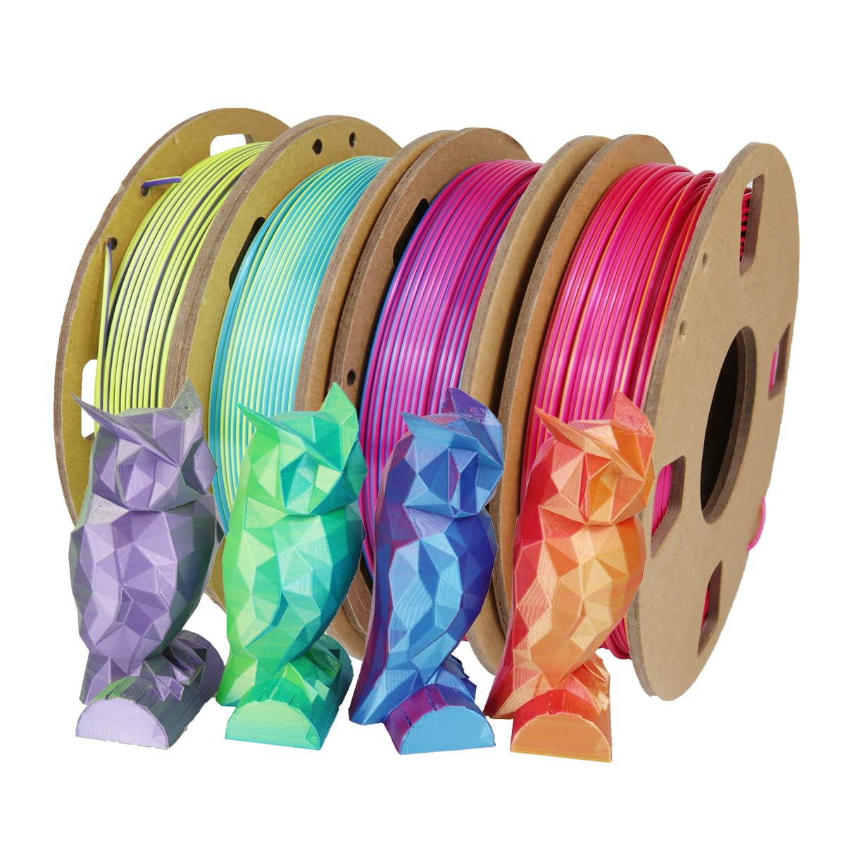 PLA Filament 1.75mm 250gx4, 3D Printer Filament PLA Plus, Silk Dual Color Co-Extrusion 3D Printing Materials for 3D Printers