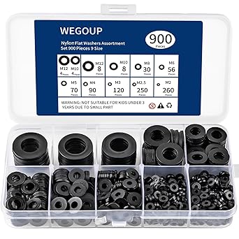 900-Piece Nylon Flat Washer Assortment Kit 900-Piece Nylon Flat Washer Assortment Kit