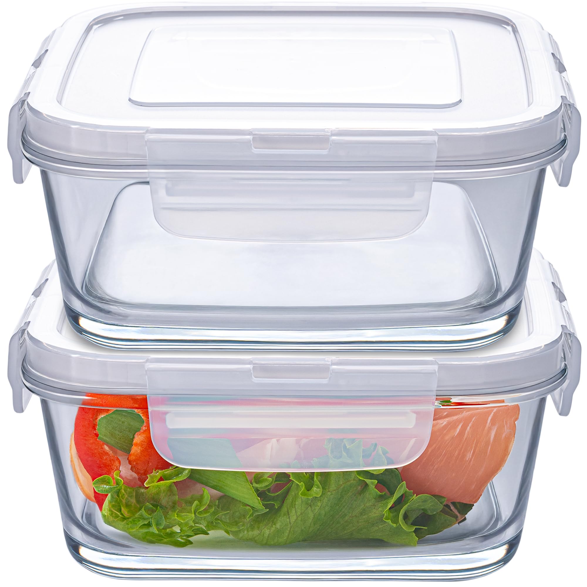 ACESOME Scatole Porta Pranzo In Acciaio Inox 500 Ml Con Coperchio Ermetico, Set Da 2 Contenitori Impilabili Per Frutta E Formaggi - 3