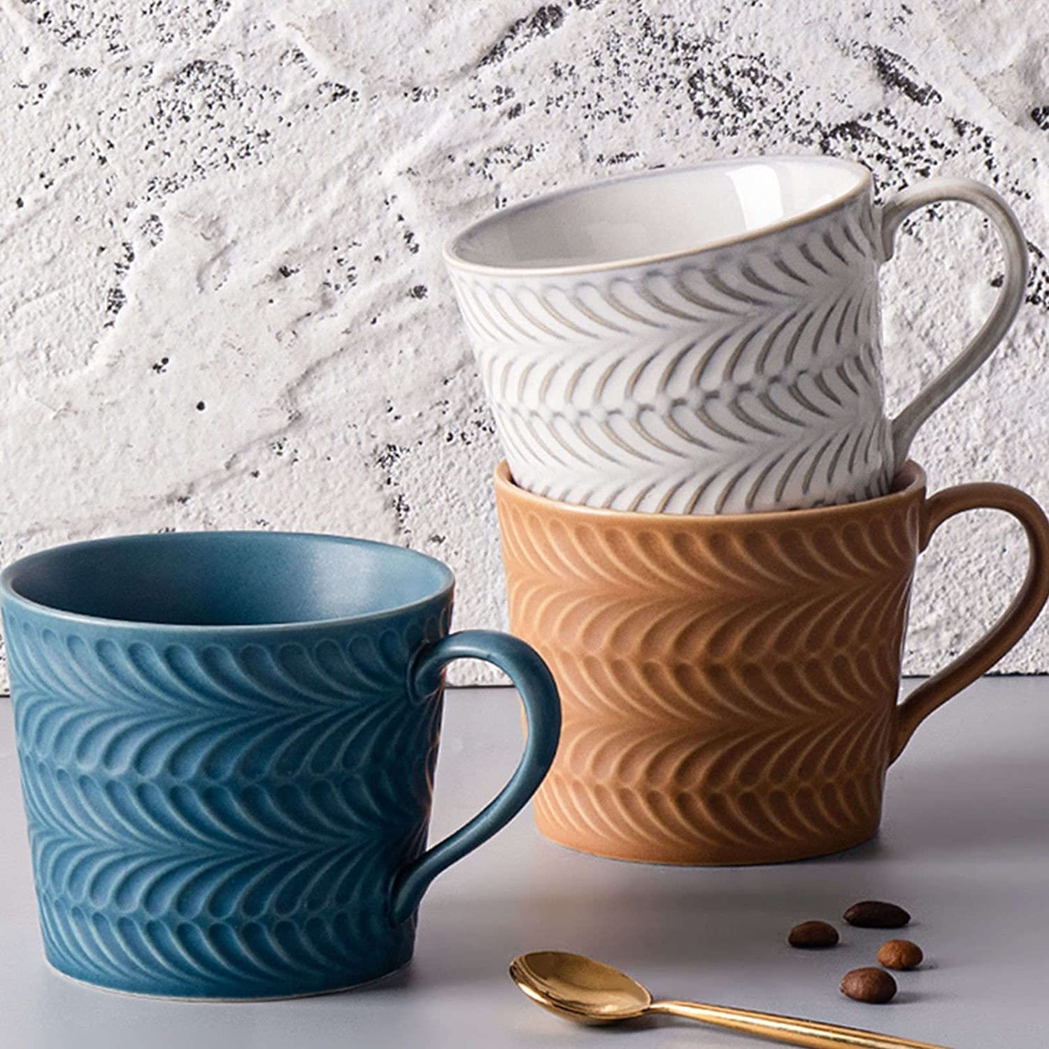 Tasses, tasses, tasses domestiques et commerciales, tasses à café, tasse en céramique de couleur unie de 10,6 oz, tasse à thé en porcelaine, tasse avec poignée, for thé expresso latte cappuccino desse