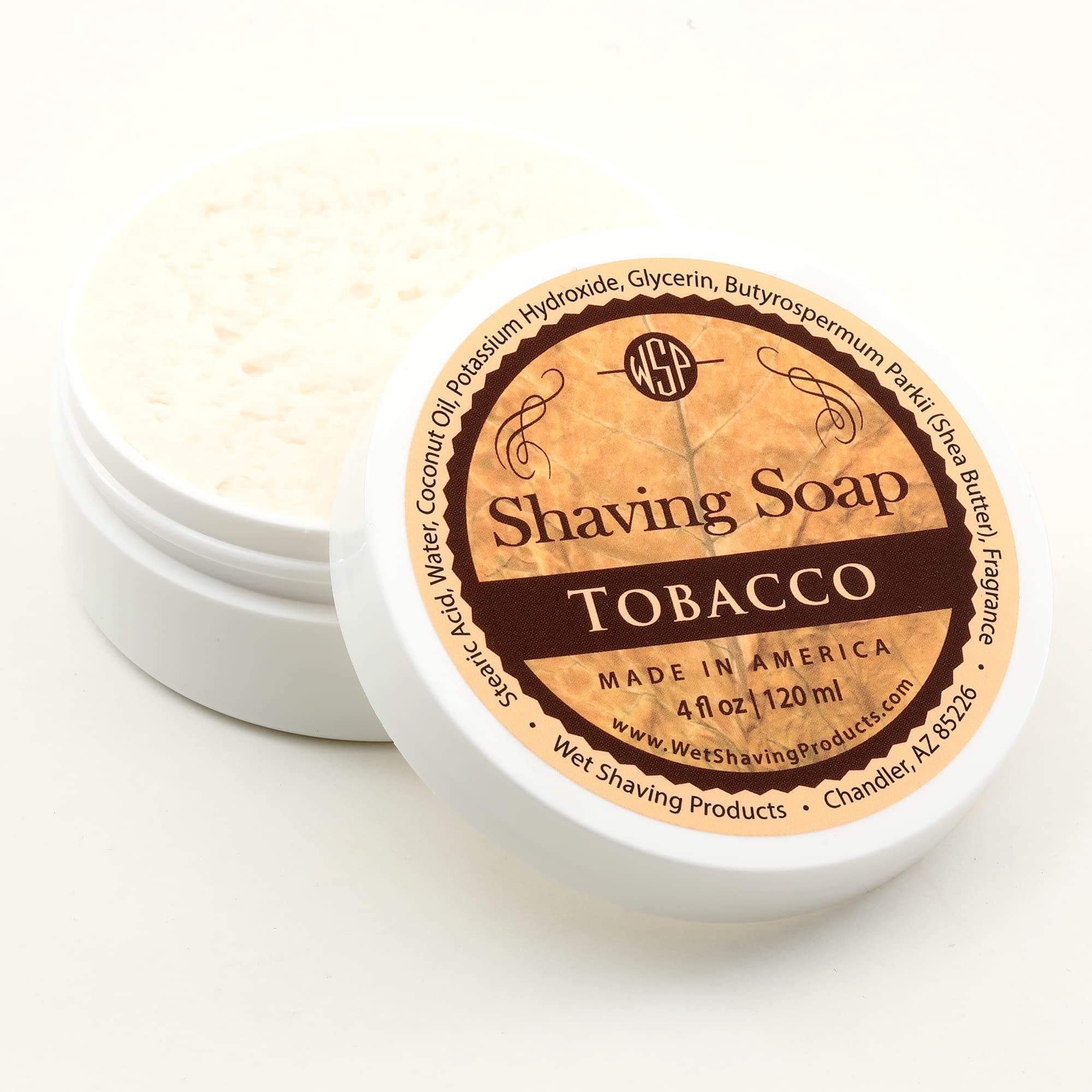 WSP Rustic Shaving Soap (Tobacco) Artisan Made in America Using Vegan Natural Ingredients