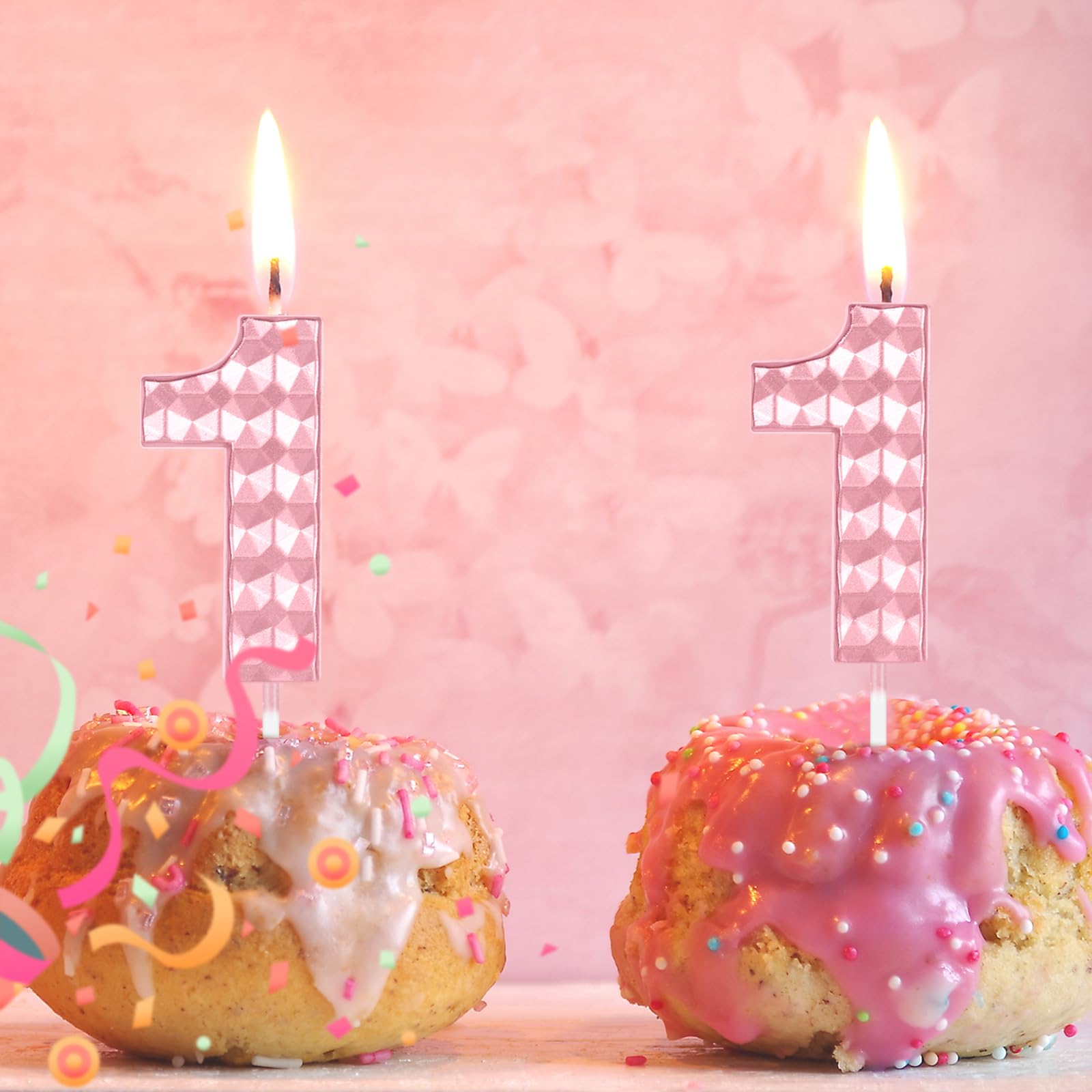 Velas rosas de cumpleaños número 17, diseño de diamante 3D número 17, decoración de pastel de feliz cumpleaños 17 para niñas y mujeres, cumpleaños, aniversario, boda, fiesta, suministros de