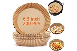 200Pcs Air Fryer Disposable Paper Liners, Stay Clean and Healthy with Non-Stick Liners