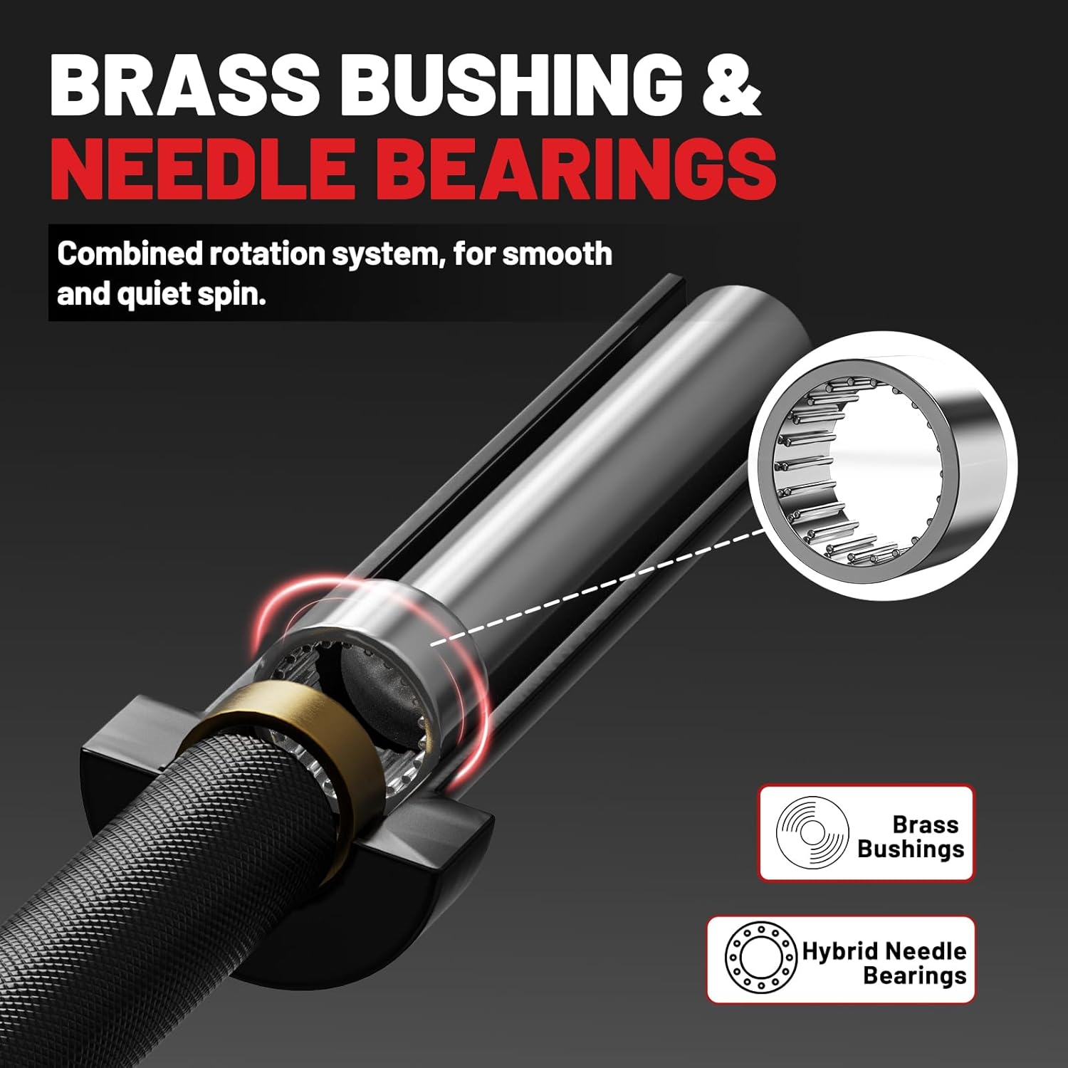 PAPABABE Olympic Barbell, 4ft/5ft/6ft Straight Barbell for Strength Training and Technique Adjusting, 2 inch Olympic Bar with Moderate Knurling For Bench Press, Squats Curls Deadlifts Weightlifting