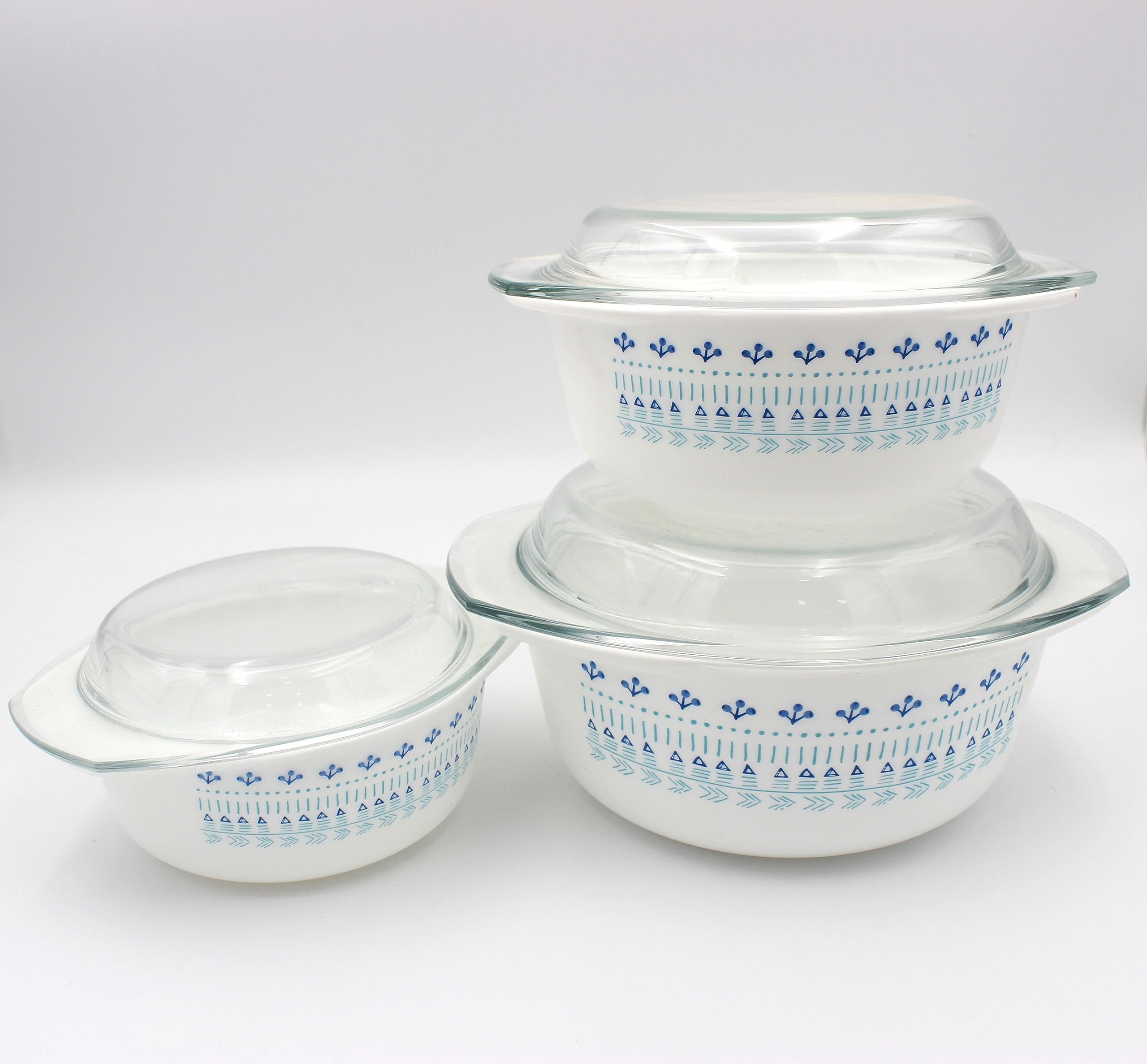 Danny home KItchen Casserole 3-Piece Set with Transparent Lid Food safe Containers, Dishwasher safe, Microwave safe, Break resistance, Freeze resistance, Heat Resistance 1.0L, 1.5L, 2.5L