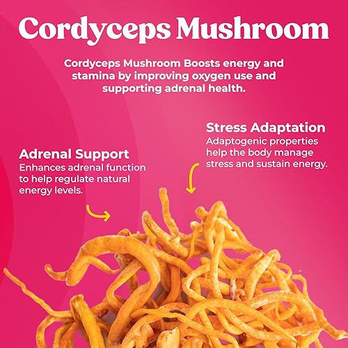 Miniatura 2 de Fungiments Super Bouncy - Suplemento de hongos Cordyceps, té verde, ginseng, energía y concentración (60 cápsulas)