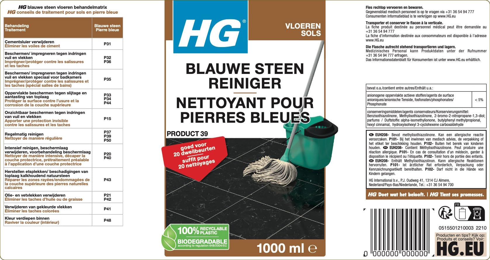 HG pietra detergente per N, 39, 1000 ml