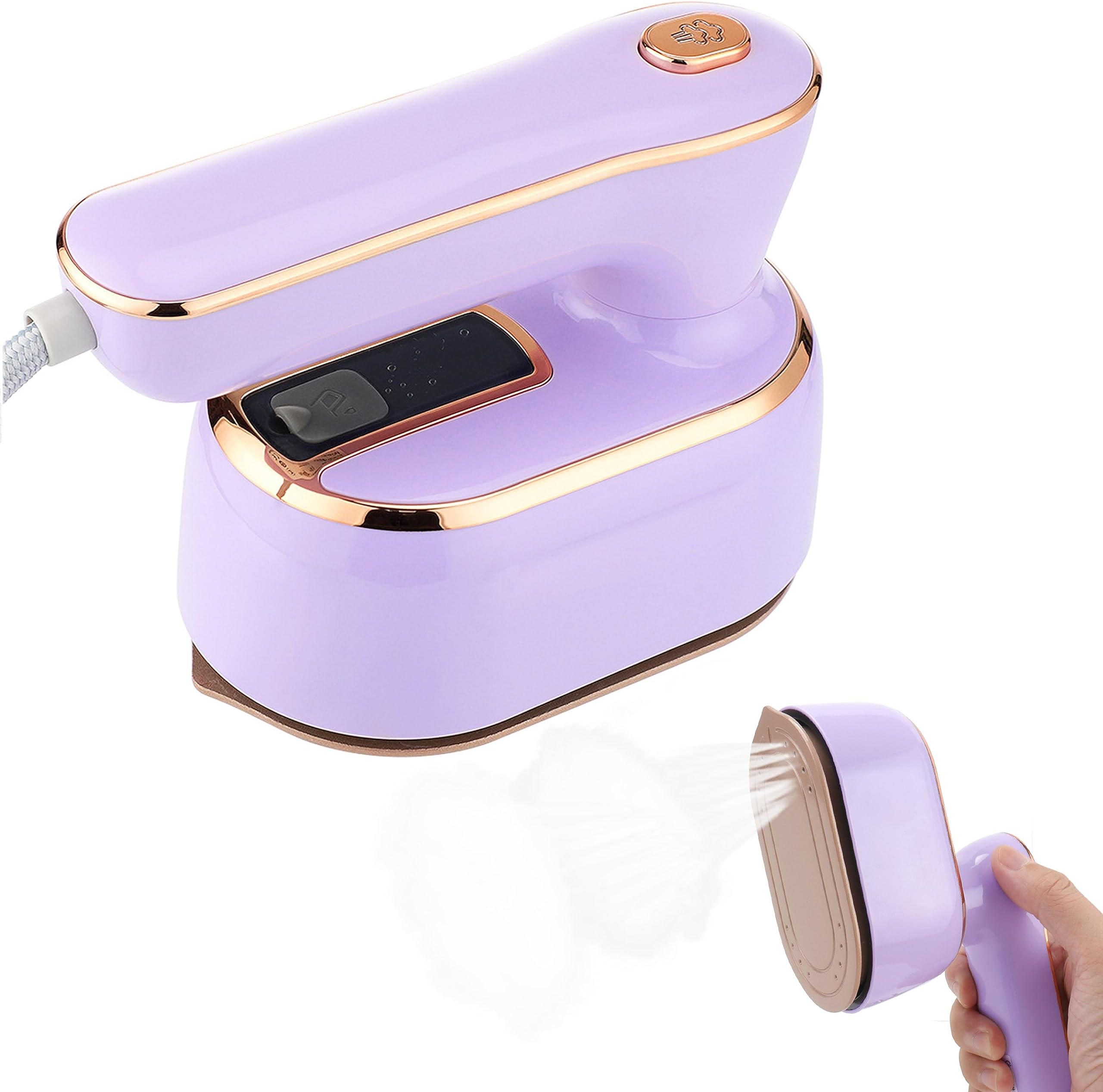 Travel Steam Iron, 1090W Foldable Mini Steam Iron Handheld, Travel Steamer for Clothes Supports Wet and Dry Ironing, 15s Fast Heat Up, Portable Steamer Iron for Home and Travel