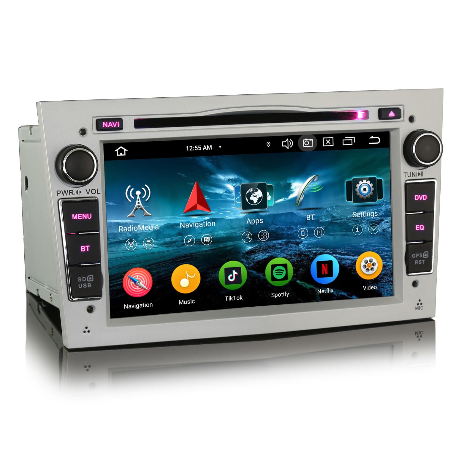 Erisin 8-Core Android 14 4GB+64GB DVD Autoradio GPS Navigatore per Opel Antara Astra Corsa C/D Vectra Meriva Signum Vivaro Zafira Combo 7" Bluetooth 5.0 CarPlay Android Auto WiFi 4G DSP RDS CANbus