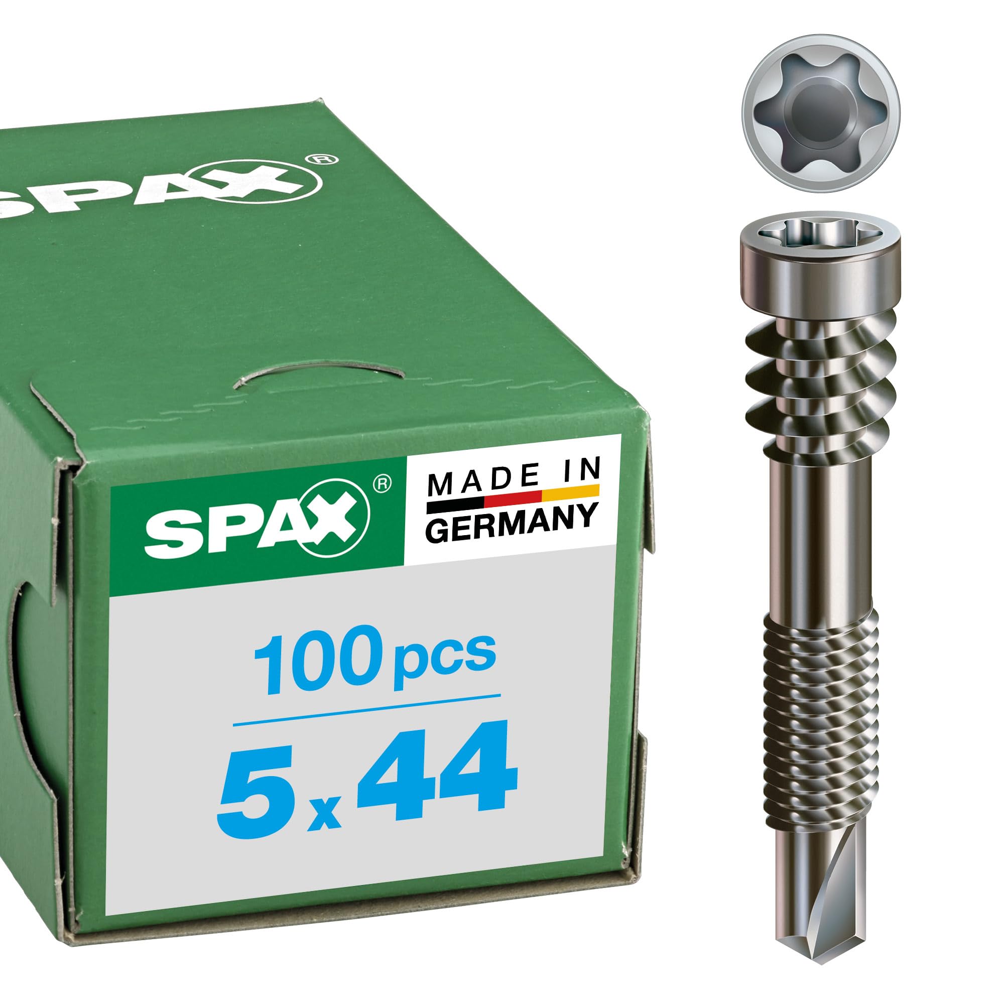 SPAX Spax śruba profilowa 5,0 x 44 TX25 stal szlachetna A2, 100 sztuk, 557000500443