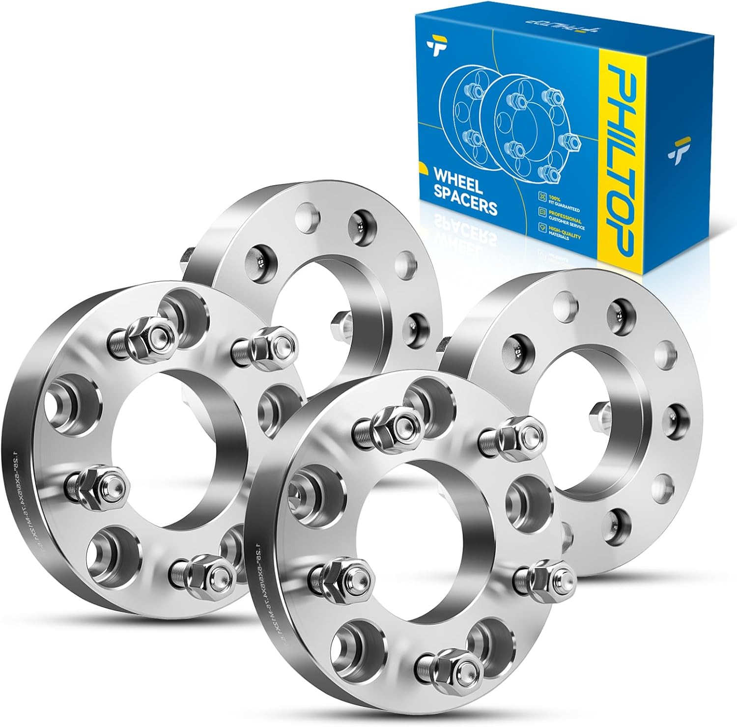 PHILTOP 5x5 to 5x4.75 Wheel Adapters 1.25 inch for Volkswagen, 4 Pcs Lug Wheel Adapters (Changes Bolt Pattern) with 78mm Hub Bore M12x1.5 Studs fit for 2009-2014 Routan