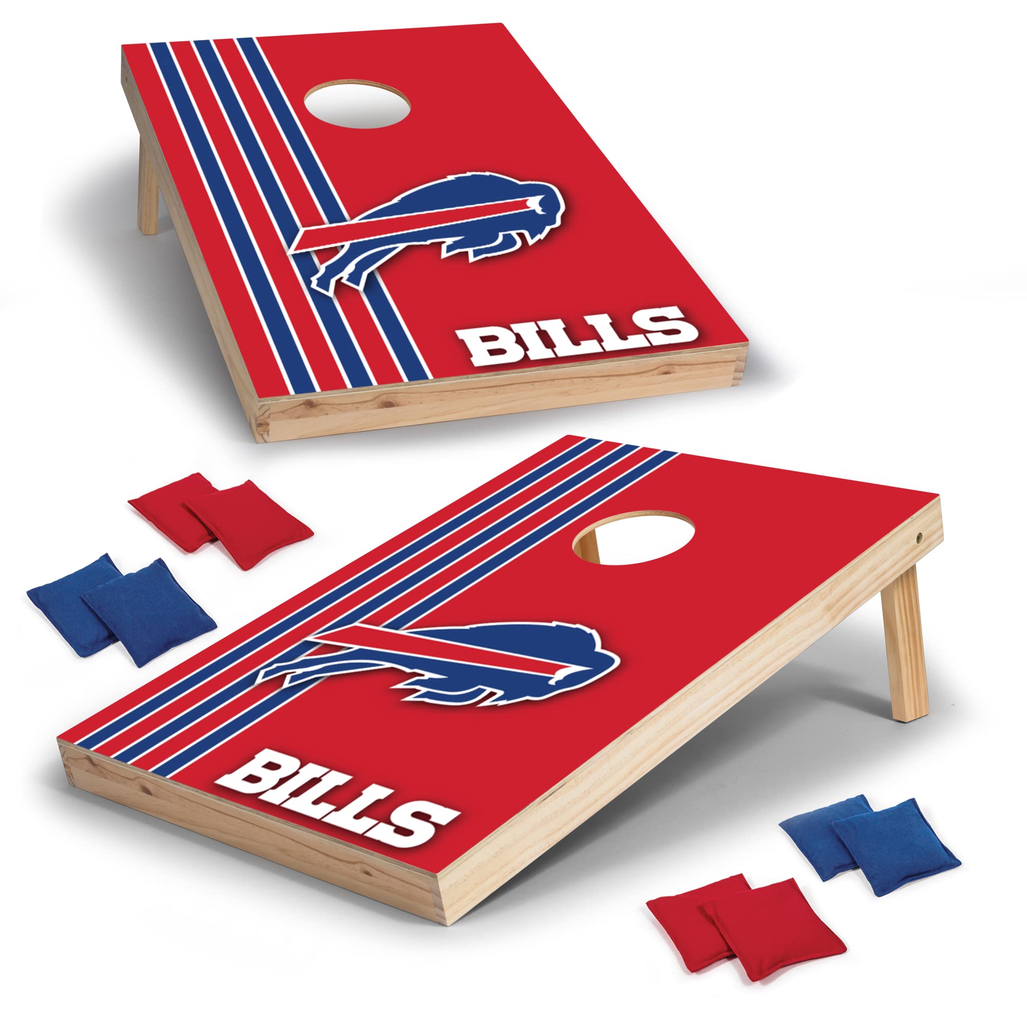 NFL 2' x 3' Solid Wood Cornhole Set with Direct Print HD Team Graphics – Great Gift for Any Football Fan! Bean Bag Toss Family Outdoor Games