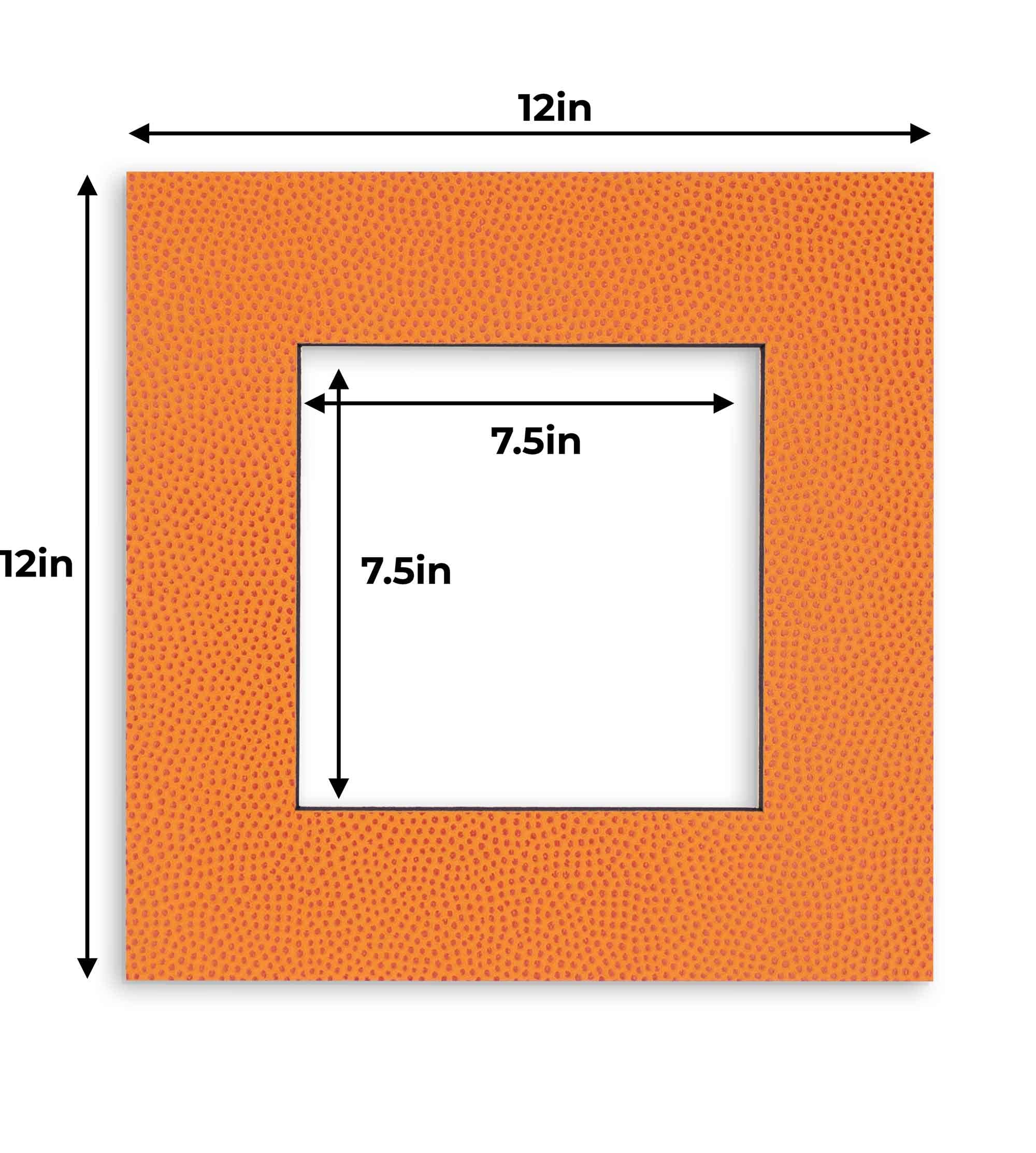 12x12 Mat for 8x8 Photo - Precut Basketball Texture Picture Matboard for Frames Measuring 12 x 12 Inches - Bevel Cut Matte to Display Art Measuring 8 x 8 Inches - Acid Free ONE MAT