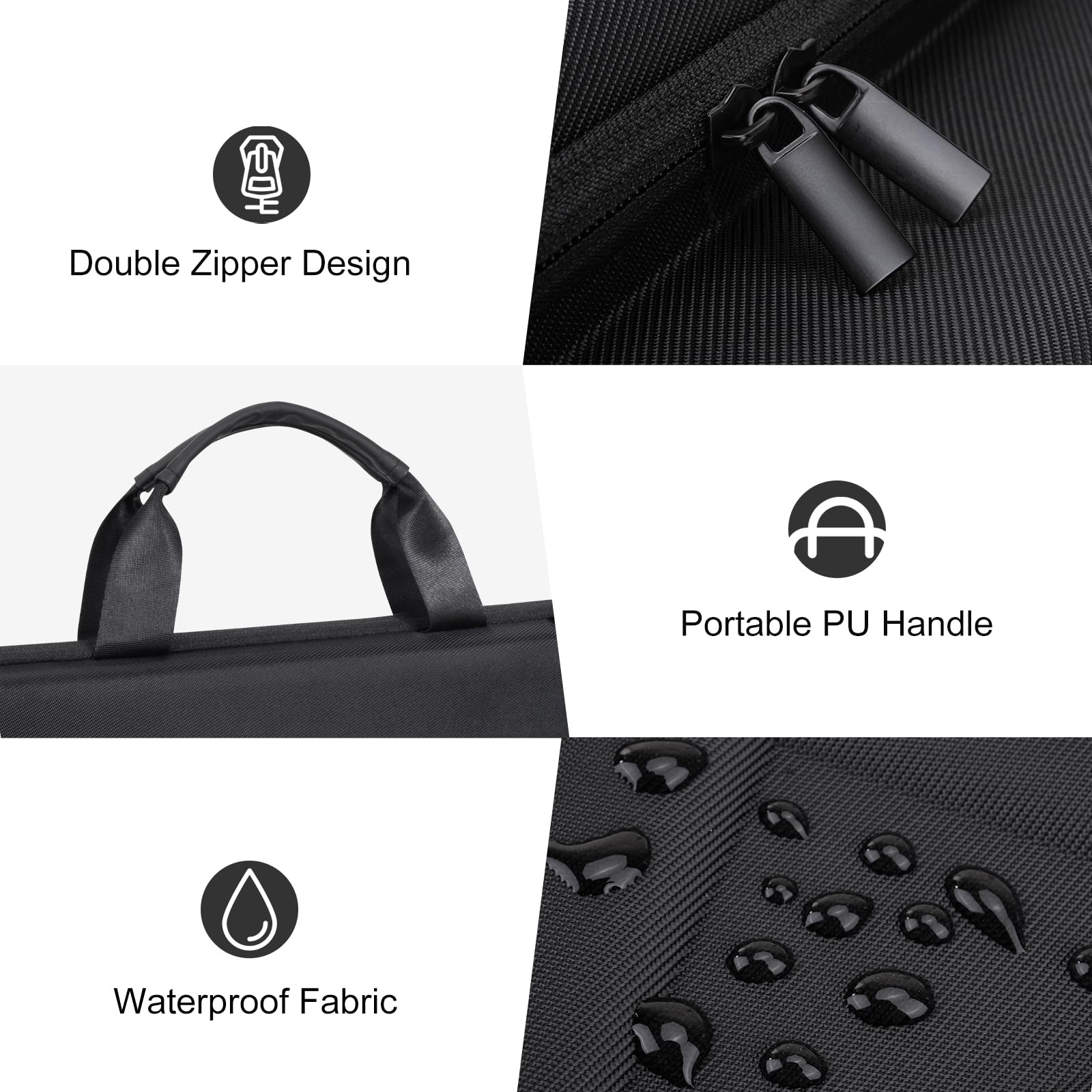 MOSISO Hartschale Laptoptasche Herren, 15-16 Zoll EVA Laptop Schultertasche | Kompatibel mit MacBook HP Dell Lenovo Asus, X-Pac Stoßfest Laptop Umhängetasche mit Erhöhte Frontfach&Schultergurt, Schwarz