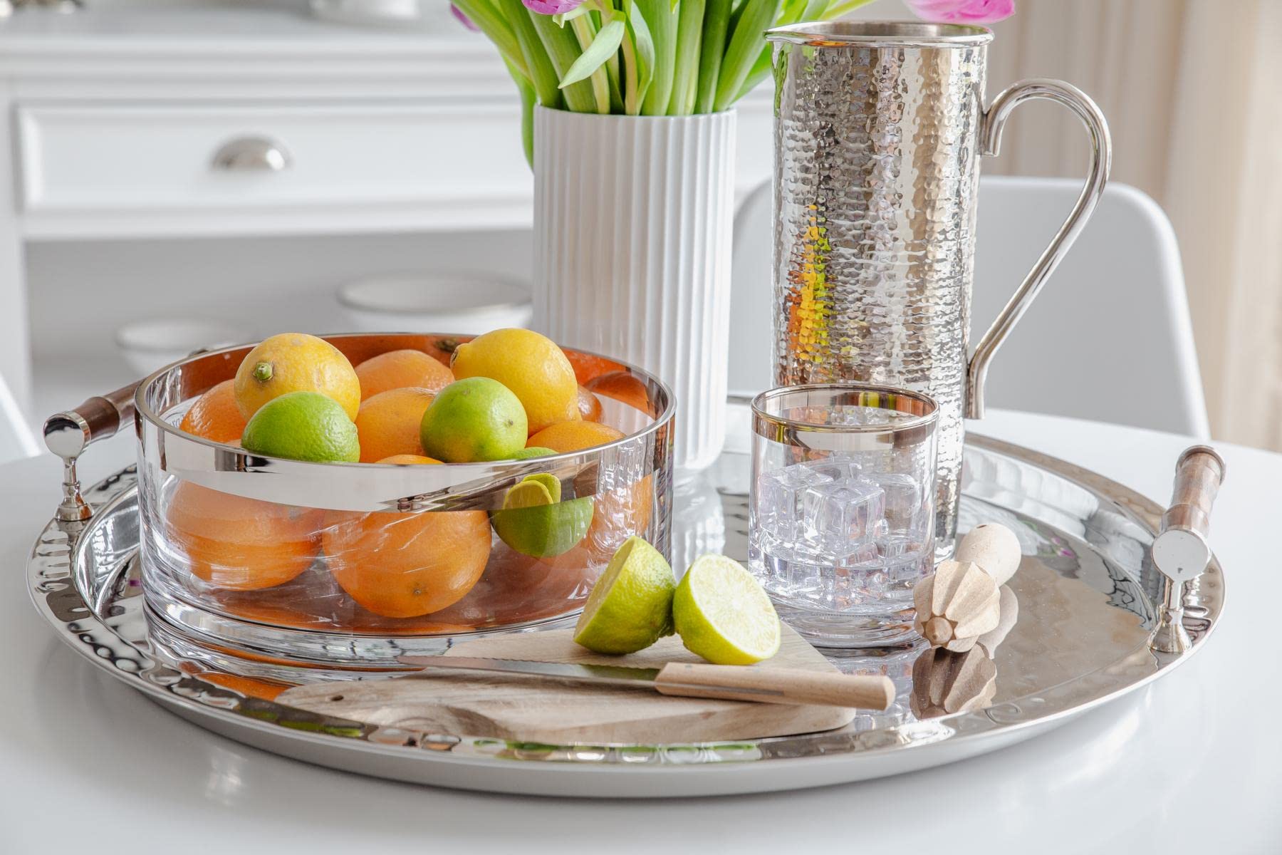 EDZARD bol Grit, ø 25 cm, verre en cristal avec bord de platine