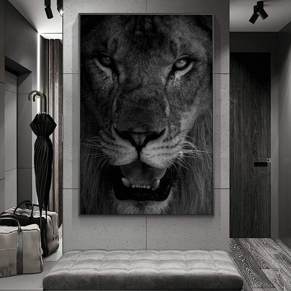 barracudino superstar - 7 VVSUN Big Picture for Wall On Bedroom Wall Animal Canvas Posters and Prints for Living Room Decor Lion Black and White Painting Home Decor;60x90cm(no Frame) : Amazon.co.uk: Home & Kitchen