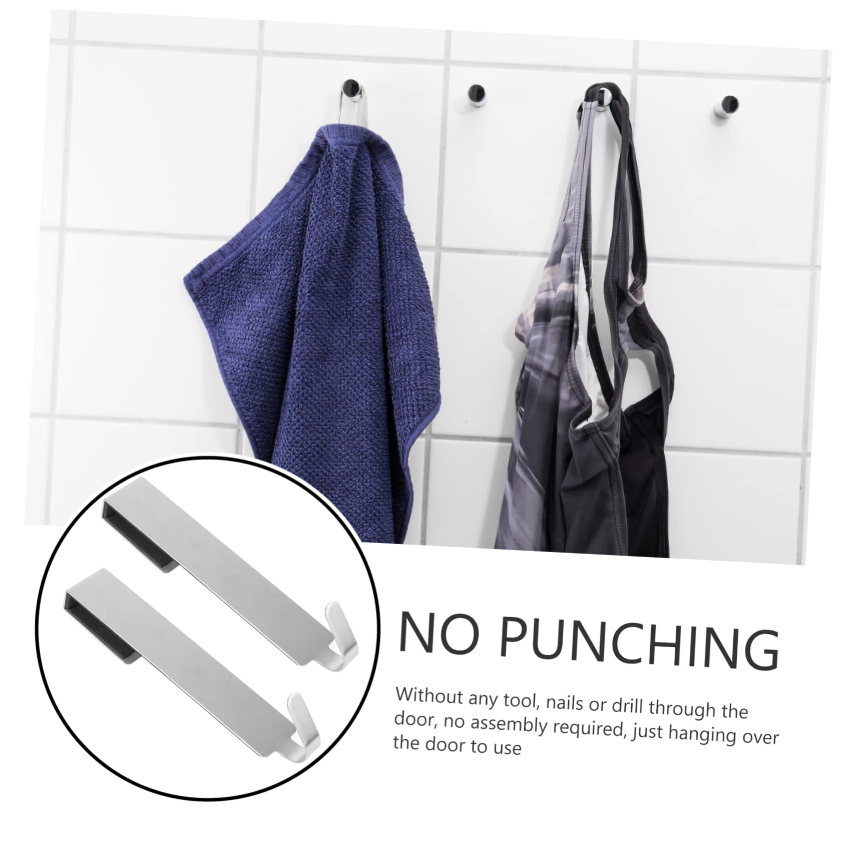 Hohopeti Crochet Métal Sans Perçage Pour Porte Arrière Patères Murales Résistantes Pour Rangement Maison Organisation Cuisine Et Salle De Bain Installation Facile Sans Trace Noir
