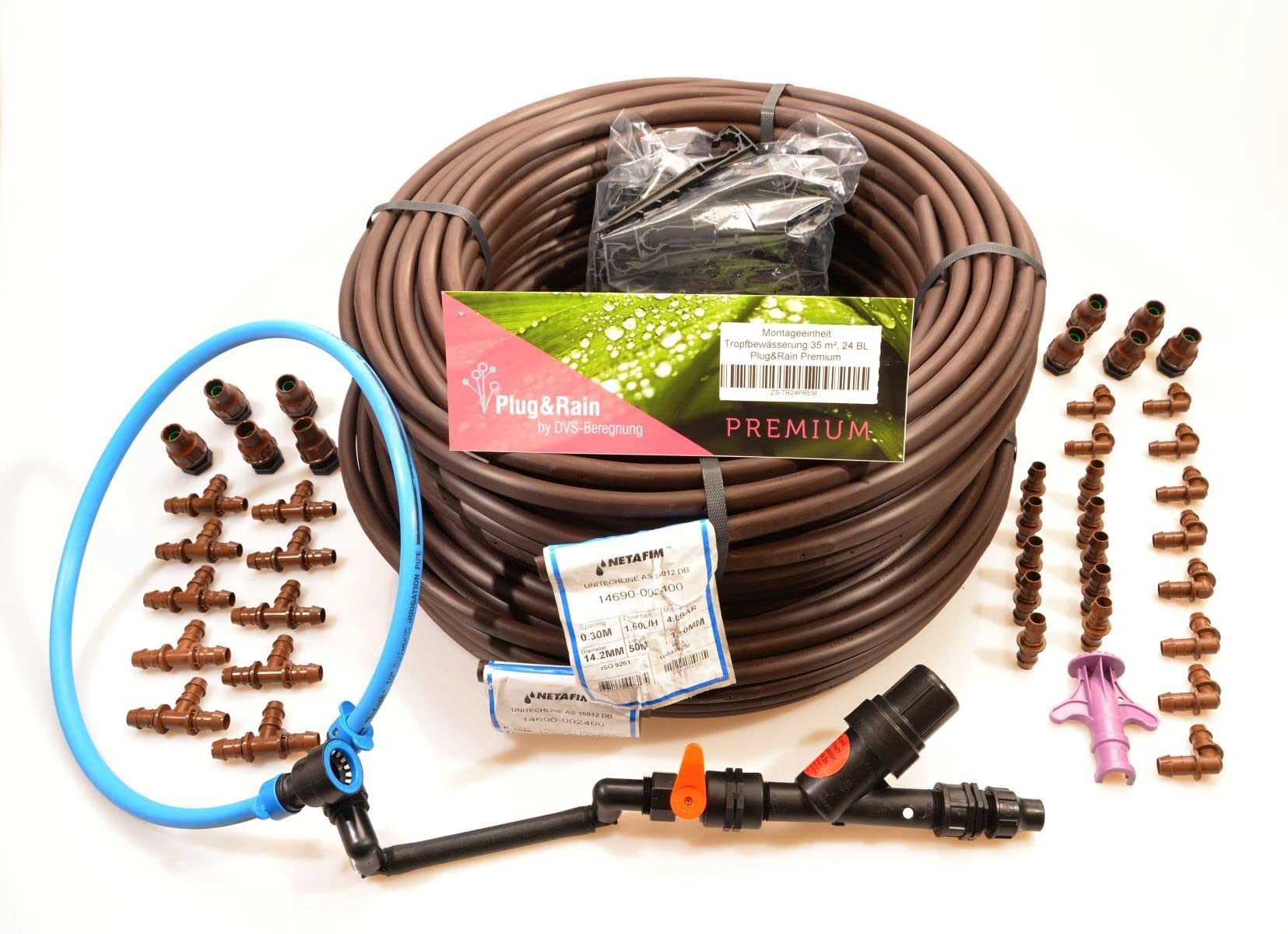 Tropfbewässerung Set Netafilm 35 m² 24MM Plug&Rain PREMIUM