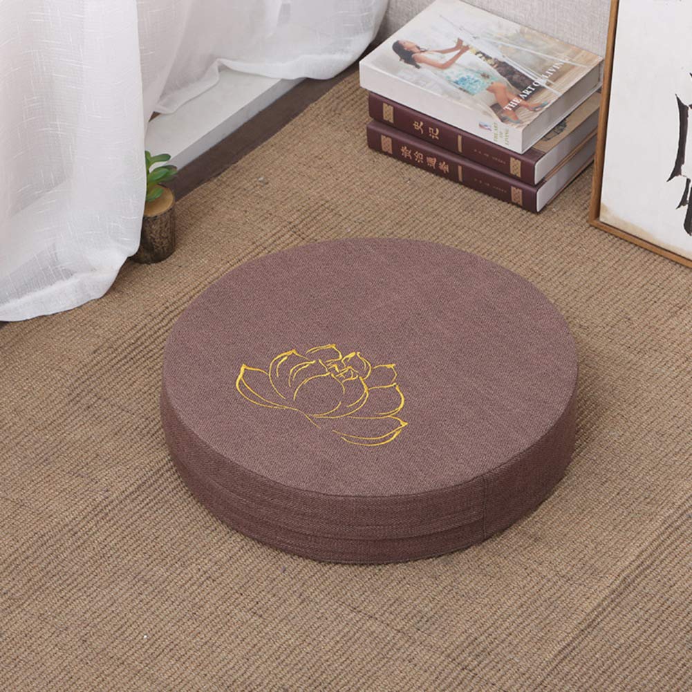 Coussin de sol marron YEARLY pour soulager l'assise rigide des chaises de patio
