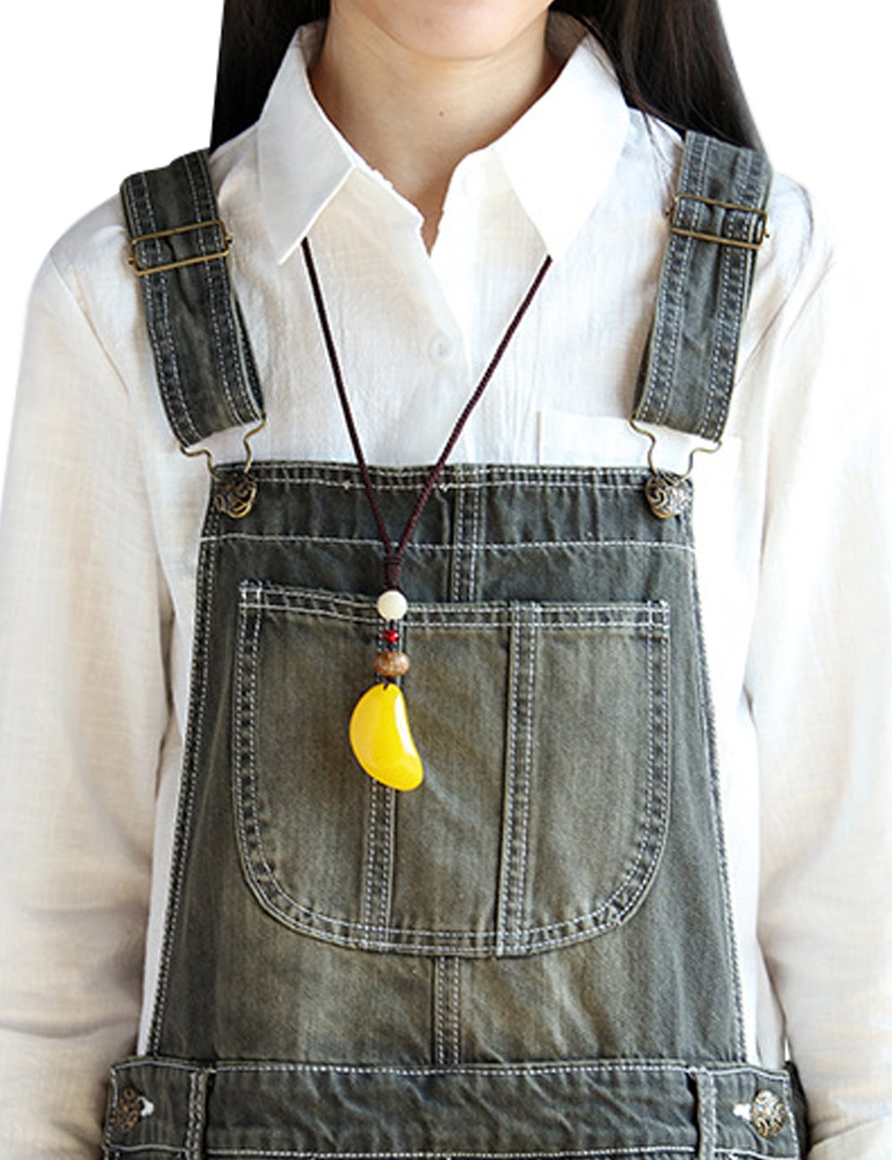 Youlee Femmes Imprimé Salopette Robe en jean