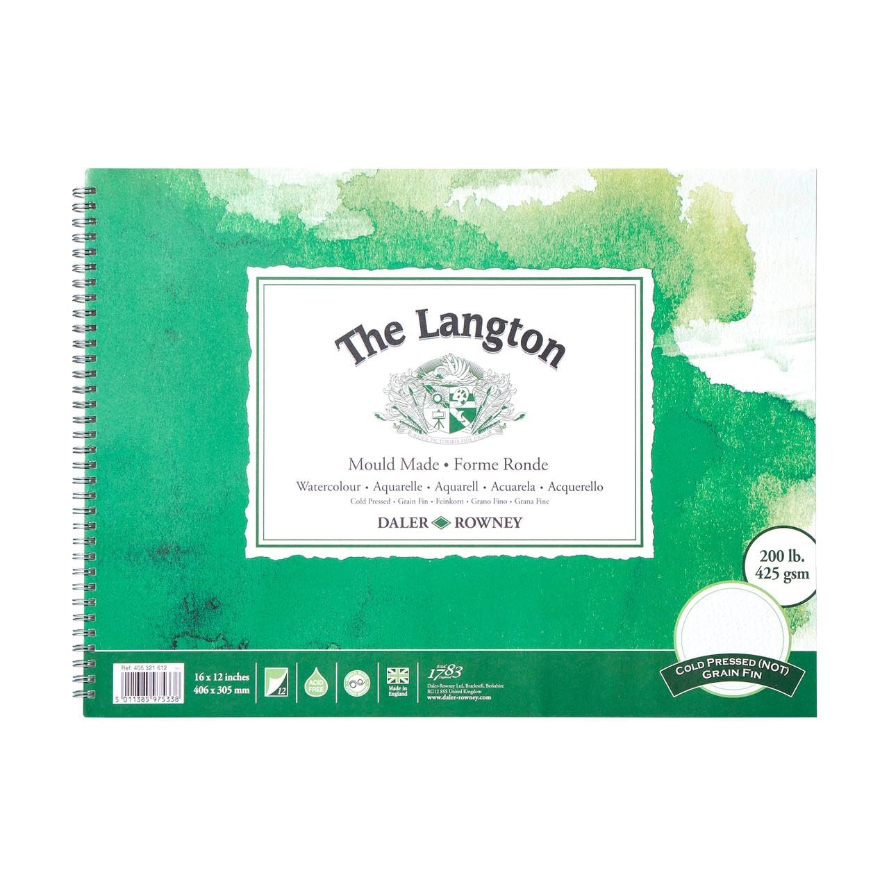 WATERCOLOUR PAPER PAD - Spiral Bound - Daler Rowney - LANGTON - 300gsm – WoW Art Supplies - View #9