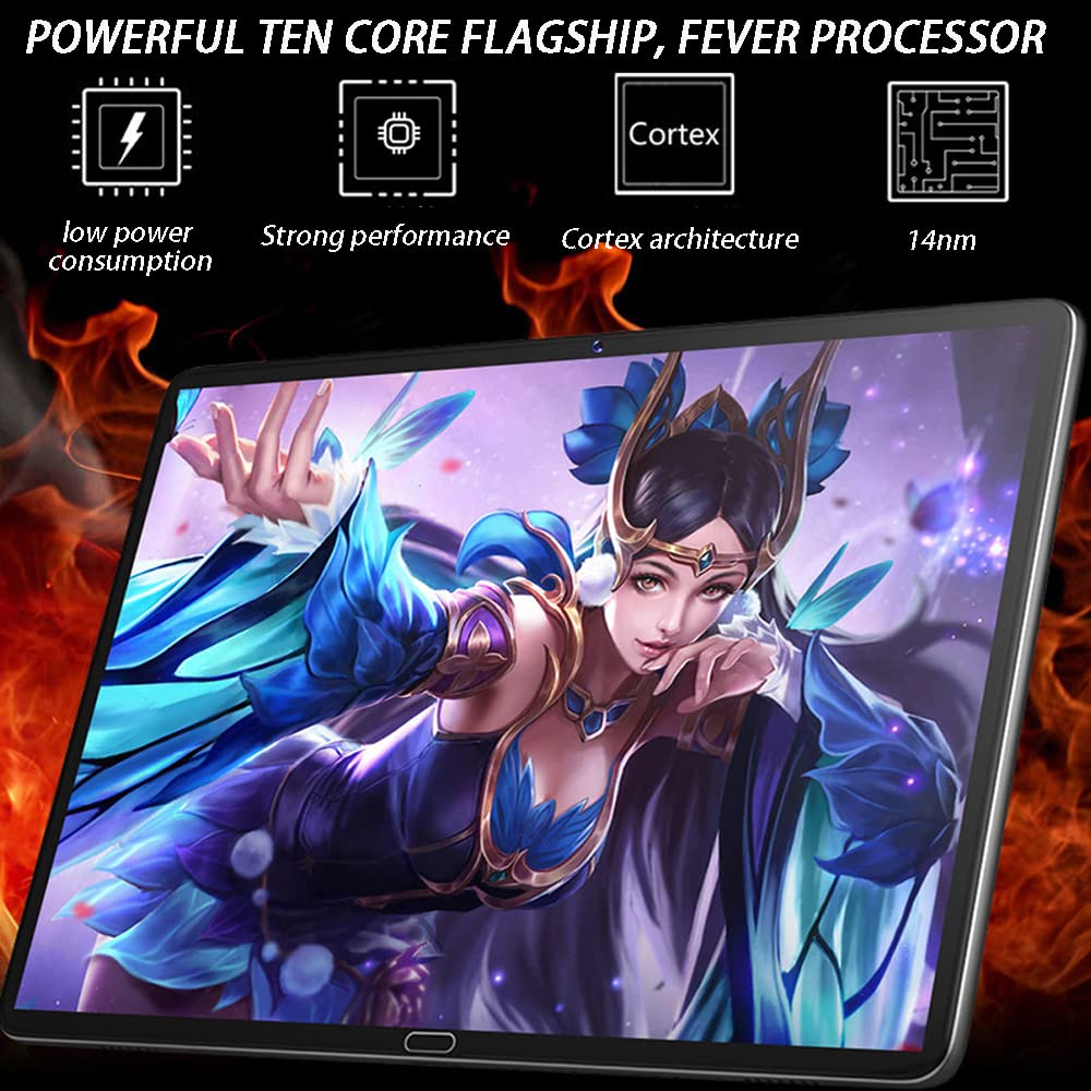 Tablet PC IPS HD da 14,6 pollici,sottile sistema Windows Tablet PC Android 9.1 con riconoscimento facciale 8 GB di RAM suono stereo/Bluetooth 5.0 navigazione GPS, WiFi 5G (arancione)