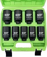 Vista 8 de SUNHZMCKP Juego de llaves de impacto de 1/2 pulgada, 66 piezas SAE estándar (3/8"-1-1/4") y métricas (8-24mm), kit de dados poco profundos/profundos