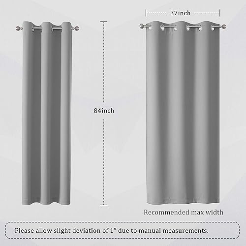 Miniatura 6 de DUALIFE Cortinas opacas para sala de estar, con aislamiento térmico, con ojales, para oscurecer la habitación, cortinas para dormitorio, juego de 2