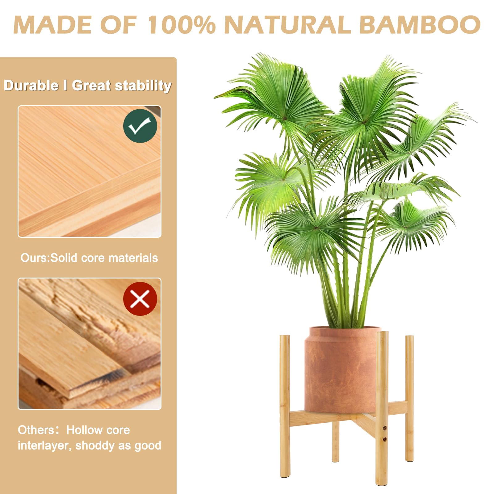 Support Pour Pot De Fleurs Support Bambou Naturel Support Plante Bois RETON 25cm - Design Milieu Du Siècle Réglable Accessoire Jardin Terrasse Support Pour Plante Intérieur Support Pour Pot De Fleurs Support Bambou Naturel Support Plante Bois RETON 25cm - Design Milieu Du Siècle Réglable Accessoire Jardin Terrasse Support Pour Plante Intérieur