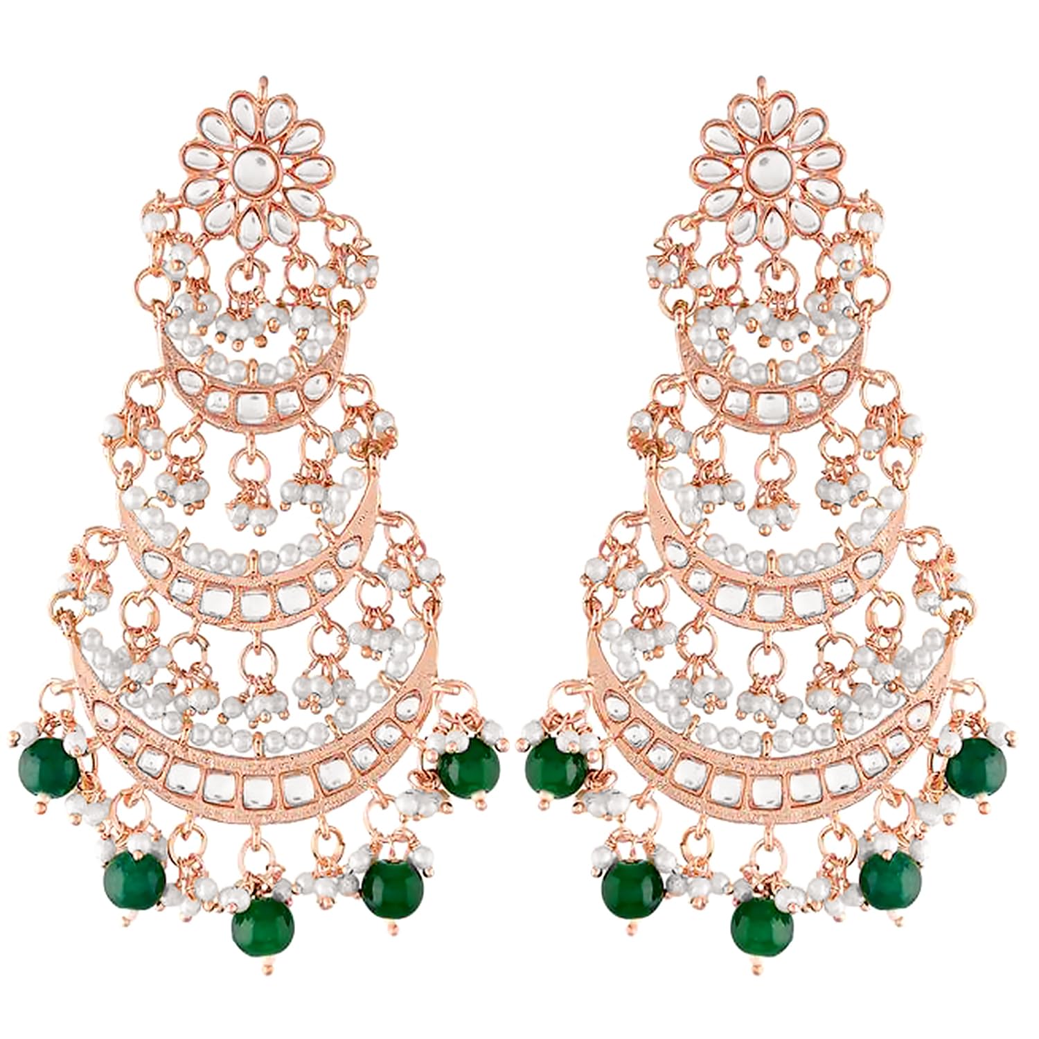 See full amazon price history chart for Peora Women Gold Plated Long Chandbali Copper Green Dangle Earrings Glided With Kundan & Pearls Peora Women Gold Plated Long Chandbali Copper Green Dangle Earrings Glided With Kundan & Pearls (B09JCDBPC8) Amazon Price History, Amazon Price Tracker