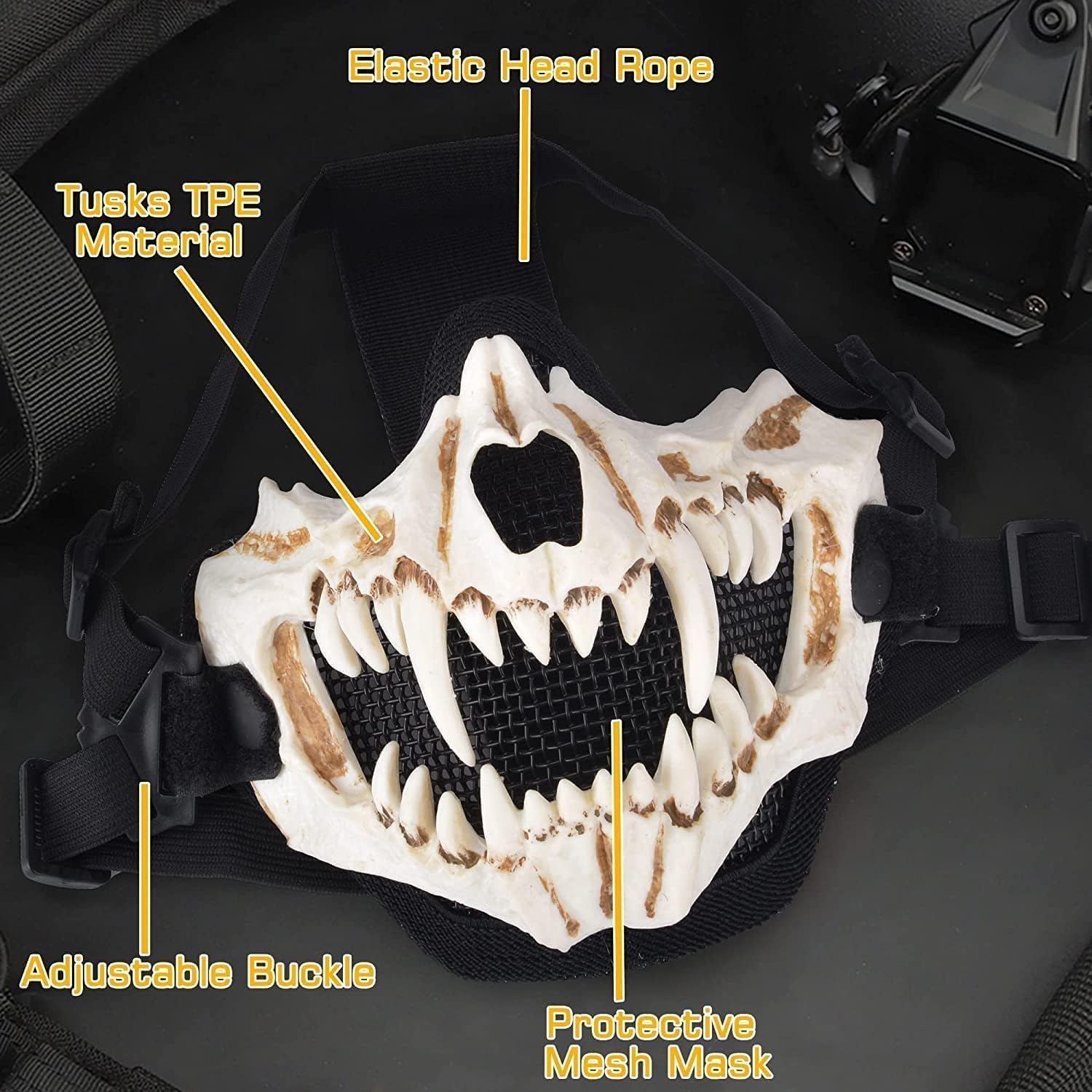 Tactical PJ Type Airsoft Fast Helmet and Foldable Half-Face Mesh Ear Protection Mask with Goggles Full Face Protection Set