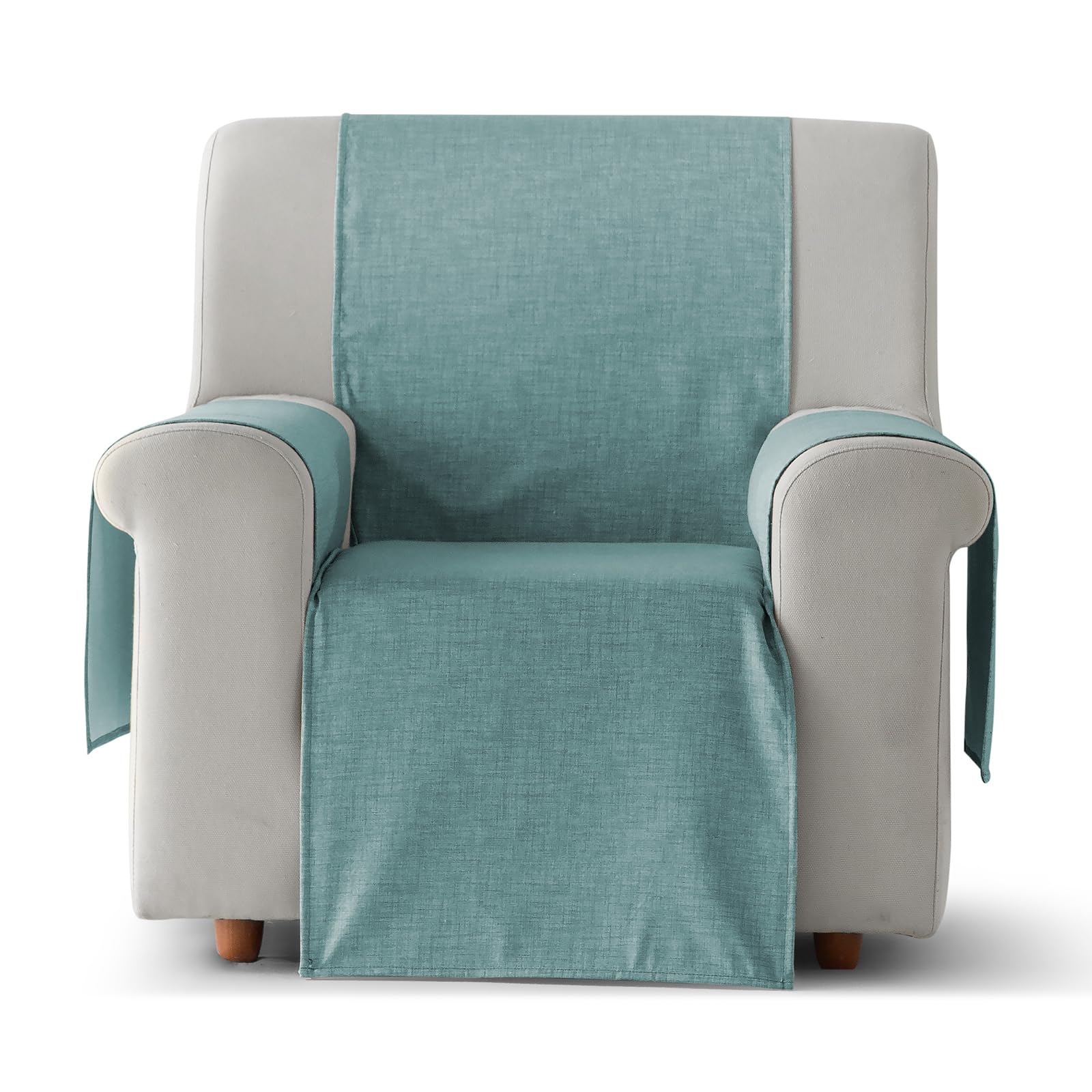 GAMUSI Funda Sillon Impermeable Antimanchas Relax reclinable, Funda Sillon orejero, Funda Sofa 1 Plaza, Color Agua