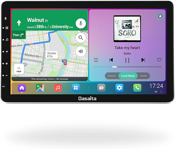 Dasaita Navegación GPS serie Vivid de 11.6 pulgadas para automóvil, estéreo doble DIN inalámbrico Carplay 1920 x 1080 IPS pantalla táctil unidad principal Android Auto PX6 4G RAM 64G ROM DSP WiFi 🥇✔️ ® A Pedido 🏆™