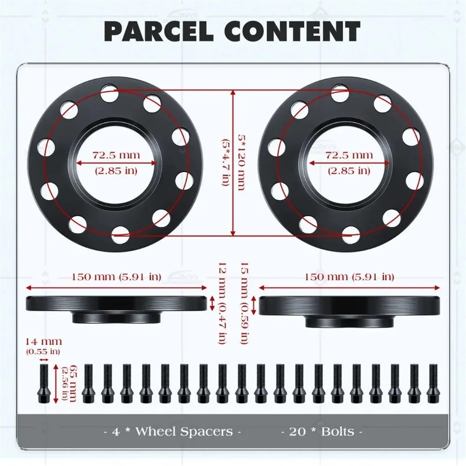 Distanziali Cerchioni Pindex Per BMW - 4 Pezzi, 5x120, 10mm E 15mm, Per Modelli F10 F20 F30 Ecc. - Foto 9