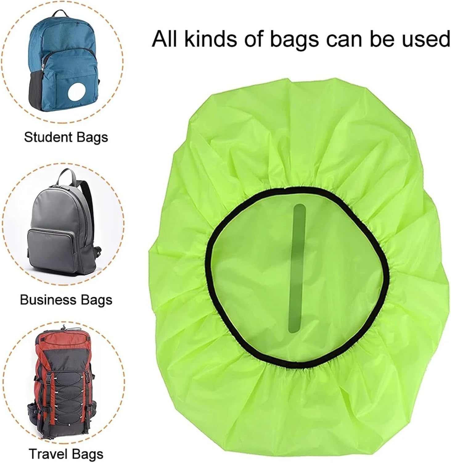 Waterproof Backpack Rain Cover Reflective Waterproof Backpack Rain Cover Outdoor Sport Night Cycling Safety Light Rain Cover Case Bag Camping Hiking 10-70L for Hiking，Camping(Green L)