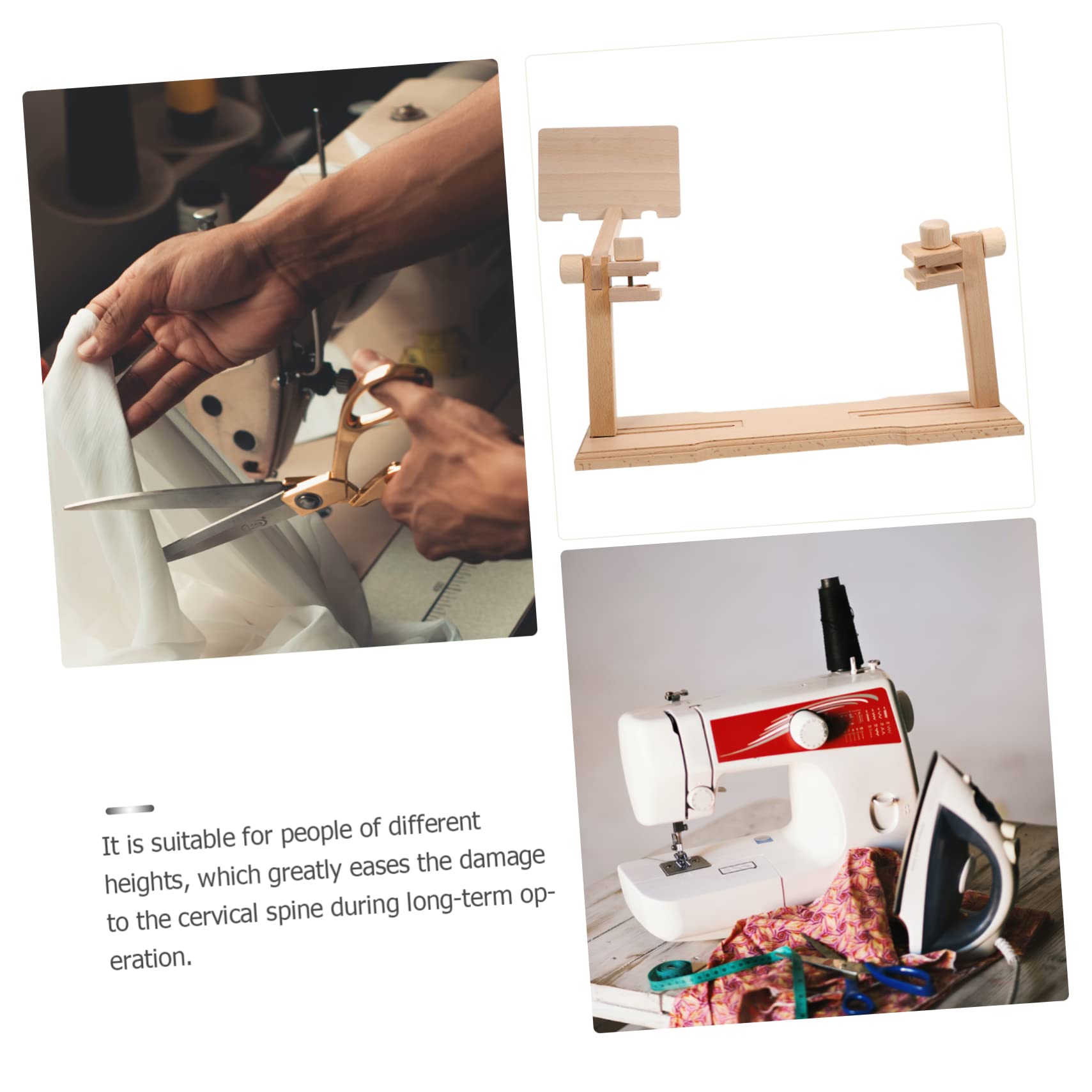 Operitacx Embroidery Stand Multi-Function Wooden Frame Comfortable for Long Use Easy to Assemble