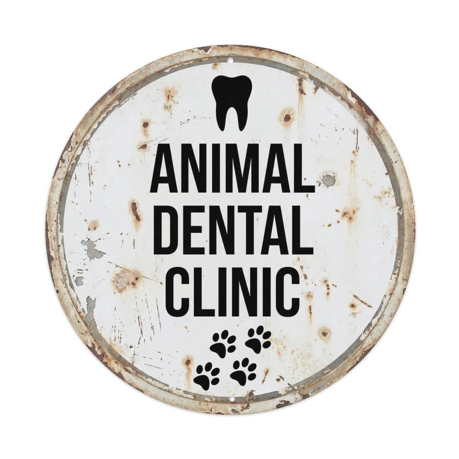 Vintage Animal Dental Clinic Decor Metal Tin Sign