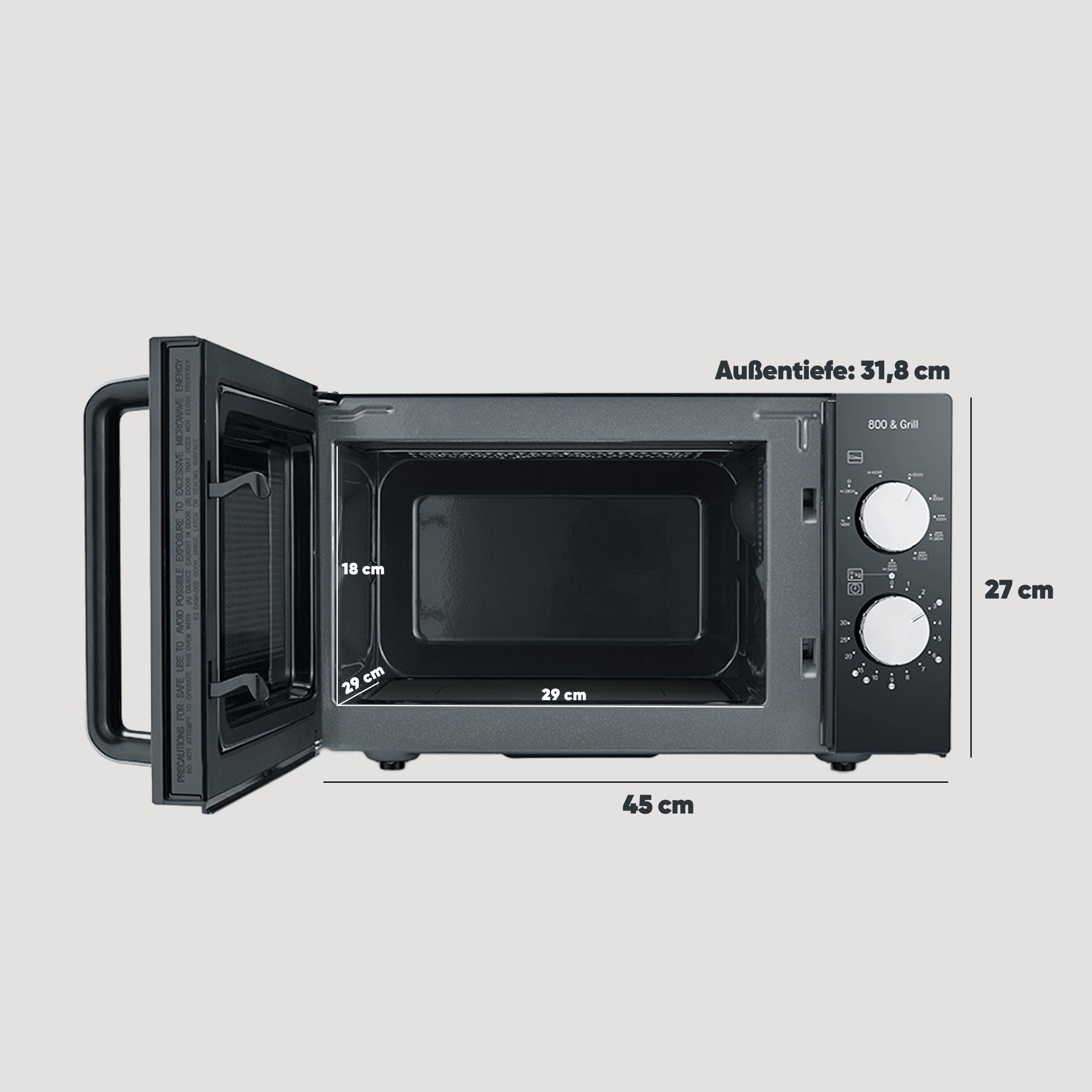 Severin Mikrowelle mit Grill 20L schwarz MW 7762