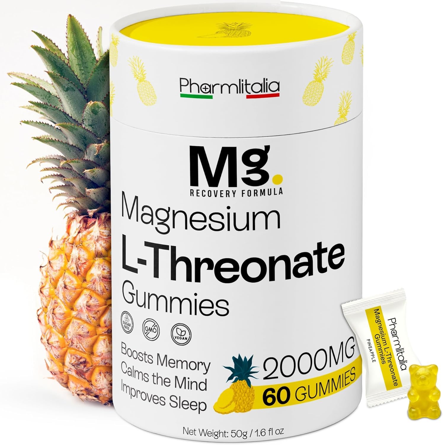 Pharmlitalia Magnesium L-Threonate Gummies 2000mg