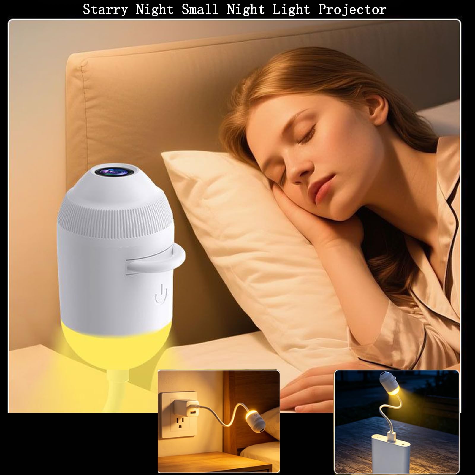 plug-and-play hd-sternenprojektor,Galaxy Dream Projector,galaxy Projector Night Light,2-in-1 Galaxyprojector Night Light,2-in-1 Sternenhimmel Projektor 12 Schiebbare Projektionsfolien,für Schlafzimmer