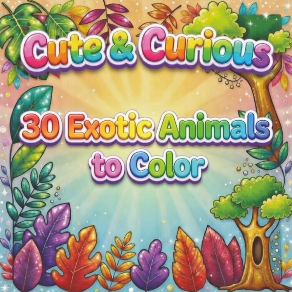 Cute & Curious: 30 Exotic Animals to Color