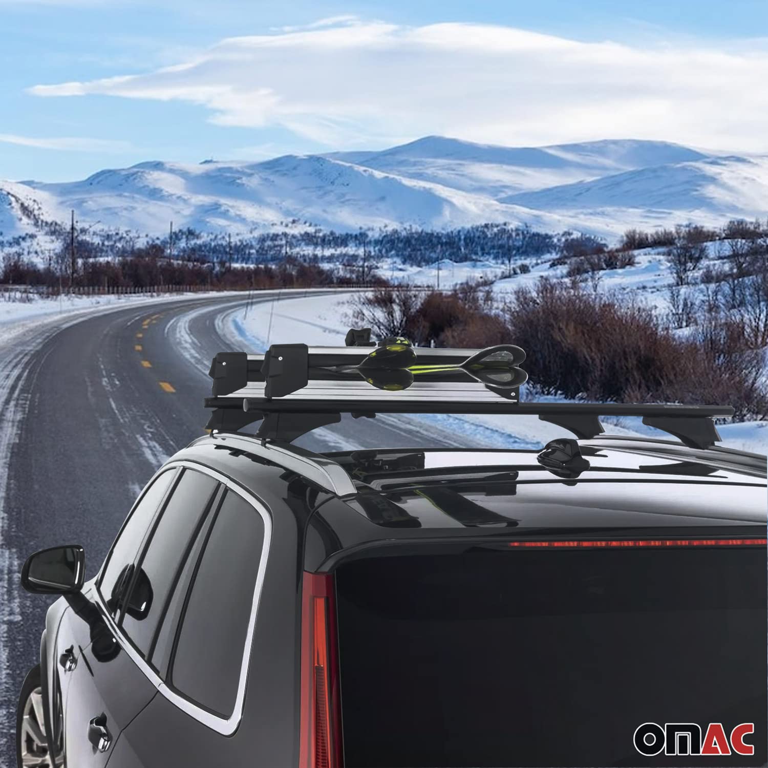 Menabo Skiträger Skihalter Snowboard Träger Universal Schwarz ABE 2X