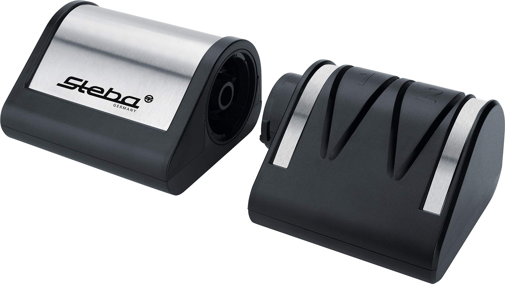 Steba Electric knife sharpener KS 1, for all types of knives (metal, ceramic), diamond grinding discs, precision guide for the ideal sharpening angle, sharpening unit interchangeable
