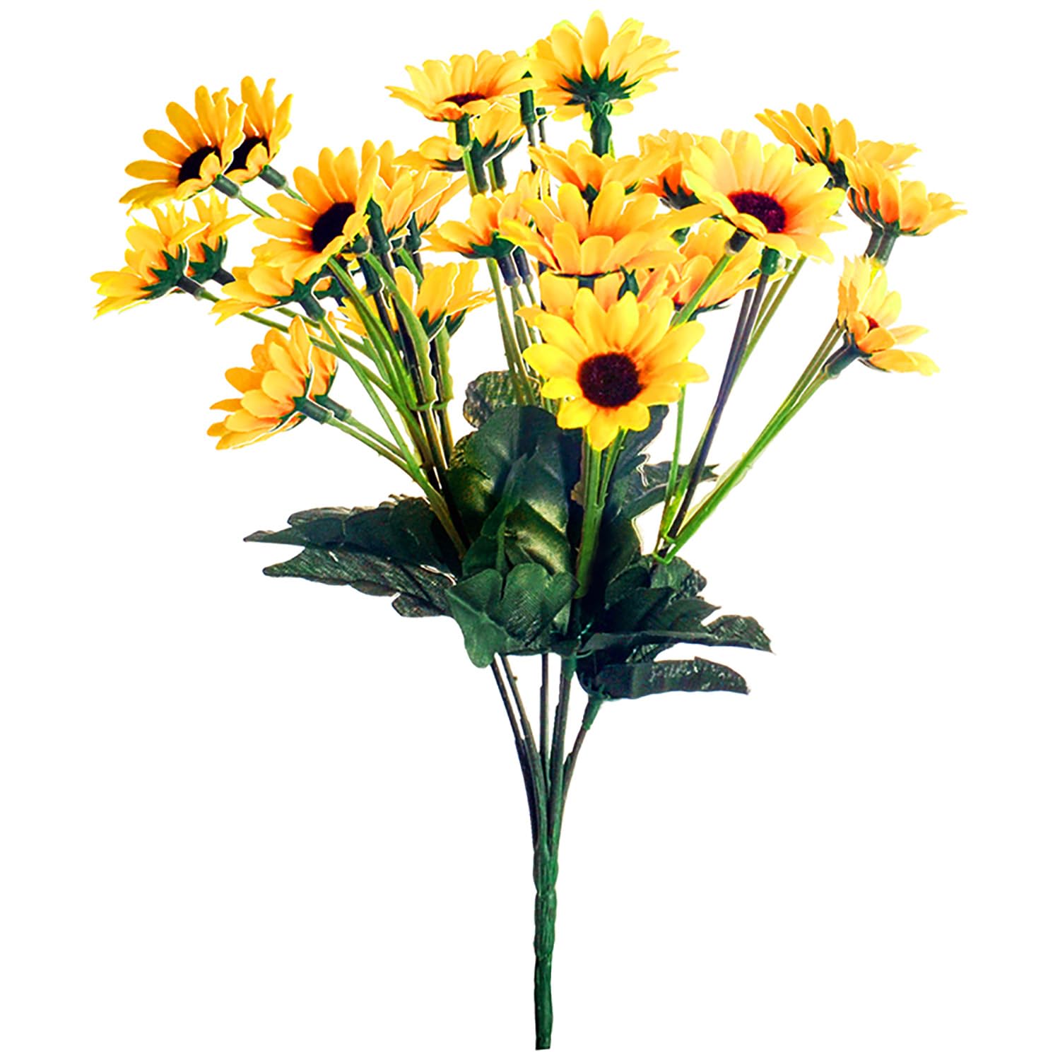 Olrla Set di 6 girasoli artificiali a gambo lungo, colore giallo, per centrotavola, decorazione fai da te, decorazione vintage (nessun vaso
