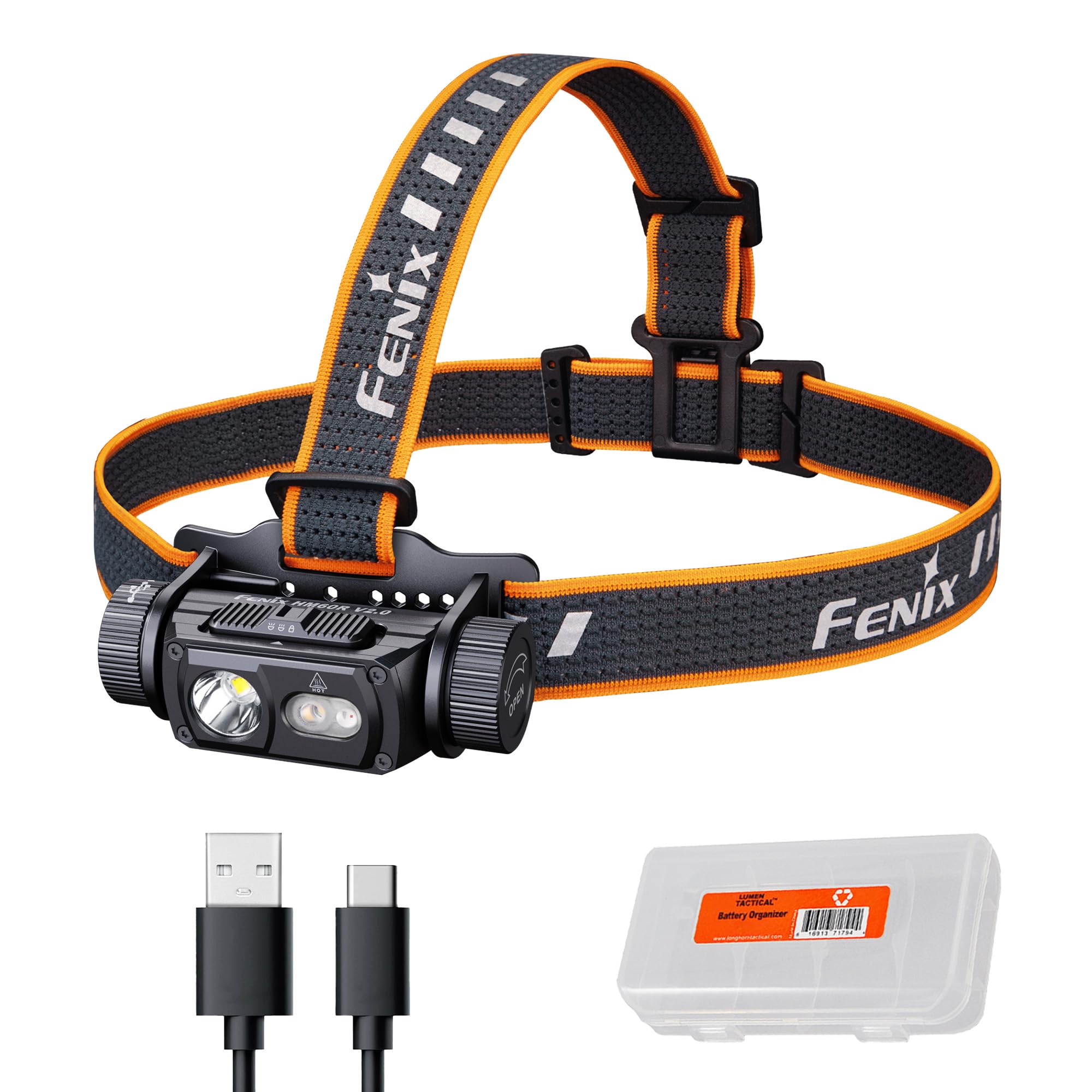 Fenix HM60R V2.0 1600 Lumens Rechargeable Headlamp, USB-C Fast Charging, Spotlight & Floodlight with Red Light, Lightweight Waterproof LED Head Lamp for Camping, Hiking, Caving, Work : Sports & Outdoors