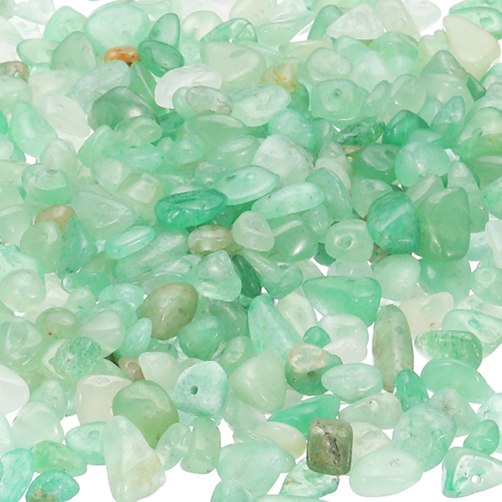 PATIKIL Chip Stone Natural Rock Beads Loose Gemstone Beads Drilled Strand for Jewelry Craft Making 400pcs, Green