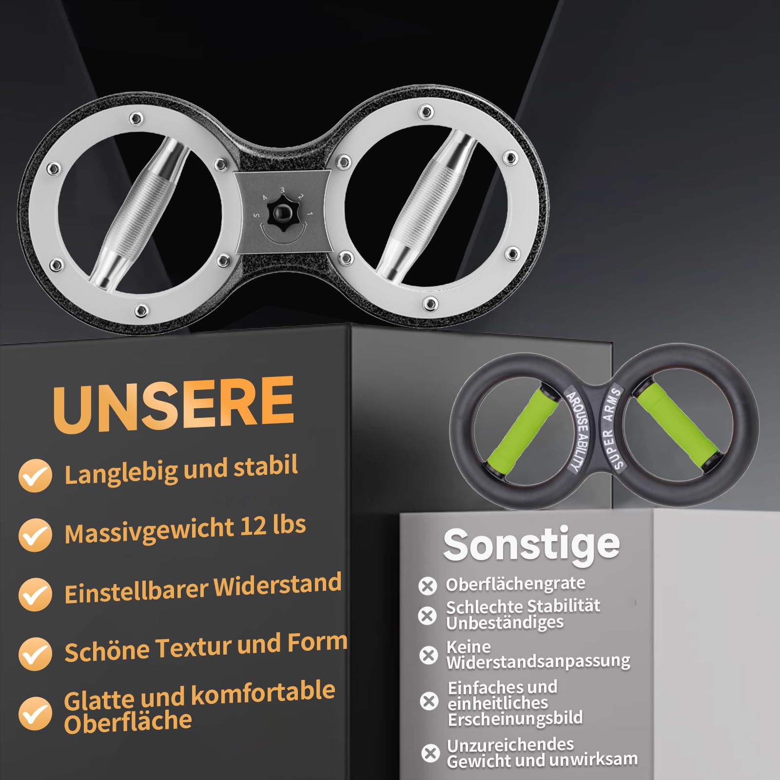 Brennende Maschine 5.4kg Arm-Übungsgerät 360 Grad drehbar Unterarm-Übungsgerät Widerstand Einstellbare Multi-Funktions-Rotations-Trainer Grip Trainer Für Haus und Fitness-Studio Workouts.