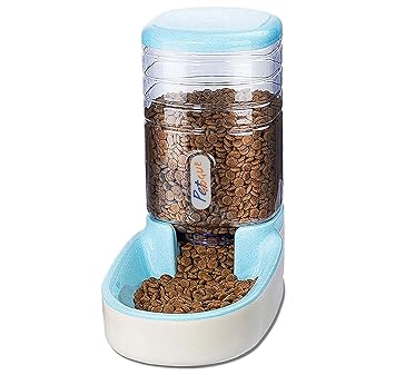PetVogue Pet Feeder Food Dispenser for Dogs & Cats, Self-Dispensing Gravity Plastic Pet Food Feeder ( Blue Colour)
